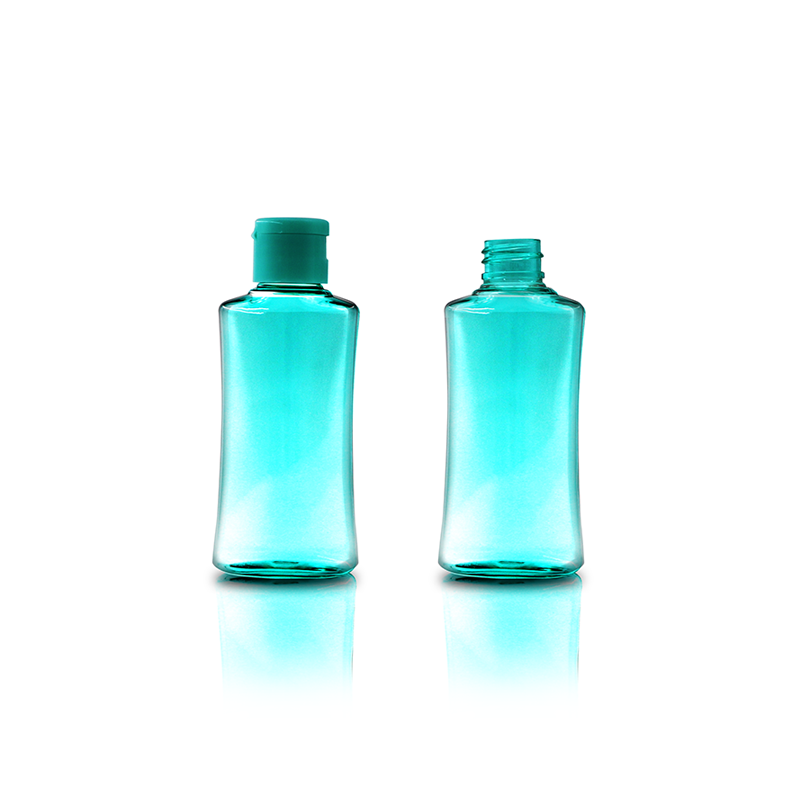 PET sanitizer bottle with flip cap